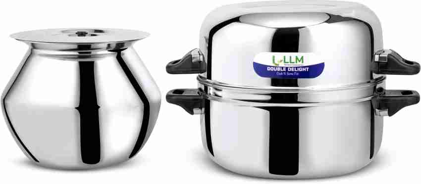 LLM Double Delight Cook and Serve Pot, Thermal Rice Cooker 1.0 Kg Stainless  Steel Steamer Price in India - Buy LLM Double Delight Cook and Serve Pot,  Thermal Rice Cooker 1.0 Kg
