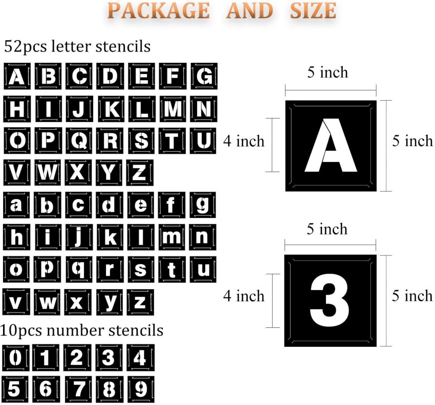 Simple Script Number Stencil Set | Value Pack 1/2 inch