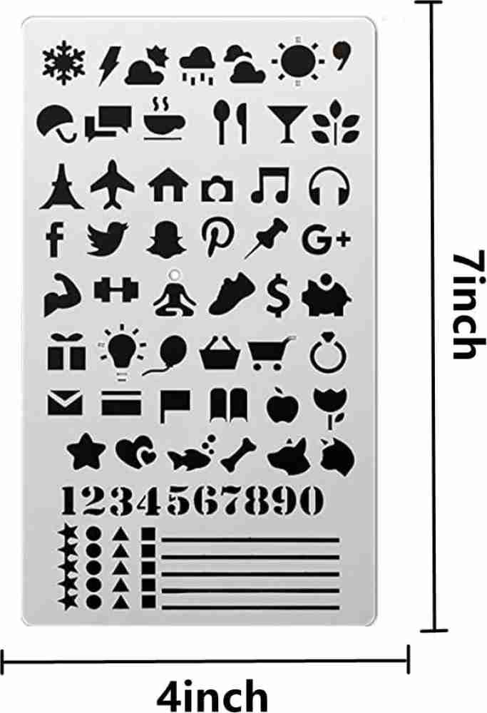 30 PCS Journal Stencils, Planner Stencils for Bullet Dot Journal Notebook  Diary Scrapbook Drawing Template Stencils for Journaling 4x7 Inch