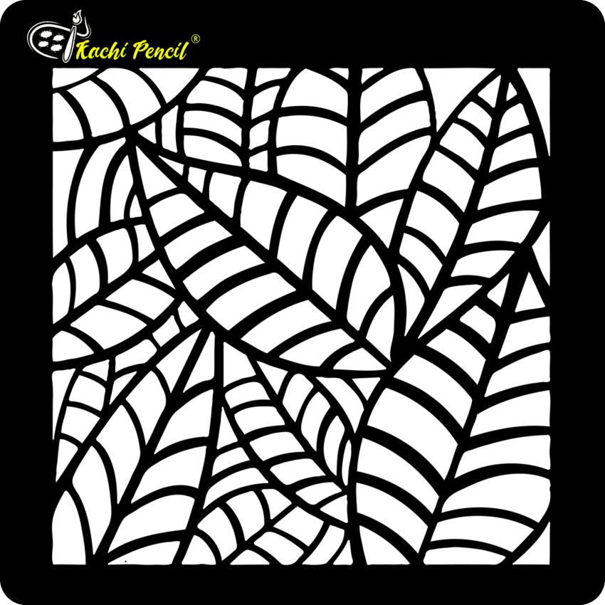 Kachi Pencil Flower with Branches and Leaf Craft Stencil for Art and  Painting, Size 6 x 6 inch Reusable Stencil for Painting, Fabric, Glass,  Wall Painting, and Craft Painting : : Home