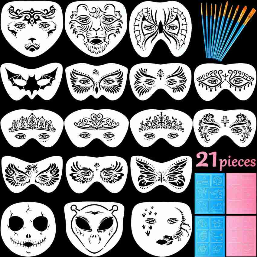 Reusable Face Paint Stencils, 7styles/set Body Painting Template