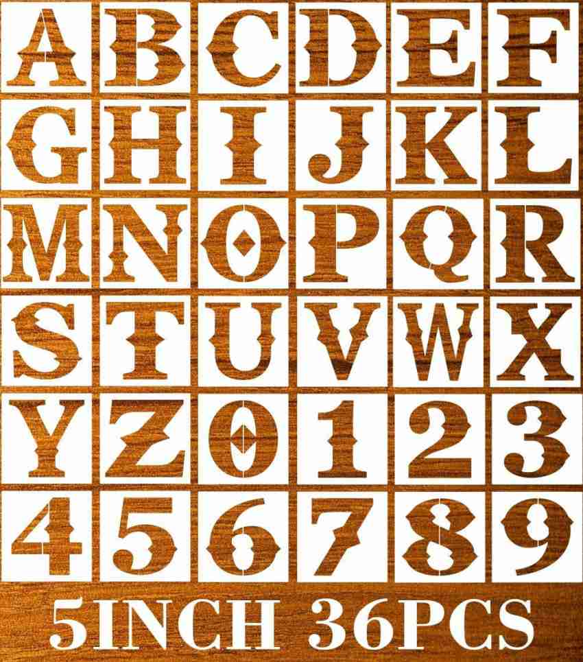 DEQUERA 1 Inch Letter Stencils Symbol Numbers Craft Stencils, 42 Pcs Alphabet  Stencils L etter Stencil Interlocking Stencil Kit Reusable Plastic Stencils  Letters and Num bers Stencil Kit Stencil Price in India 