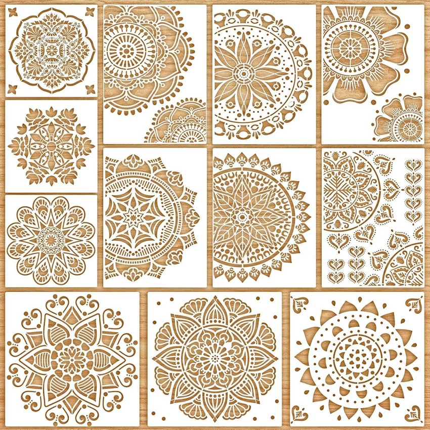 Floor Stencil- Symmetric Mandala Stencil - Stencil for Walls and Floor 48