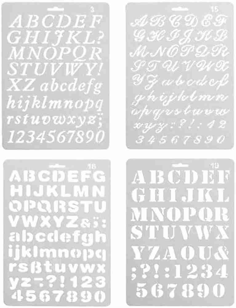 40 Pieces Letter Stencils for Painting on Wood - Alphabet Stencils for  Painting & Drawing - Reusable Cursive Letter and Number Stencils for Signs  