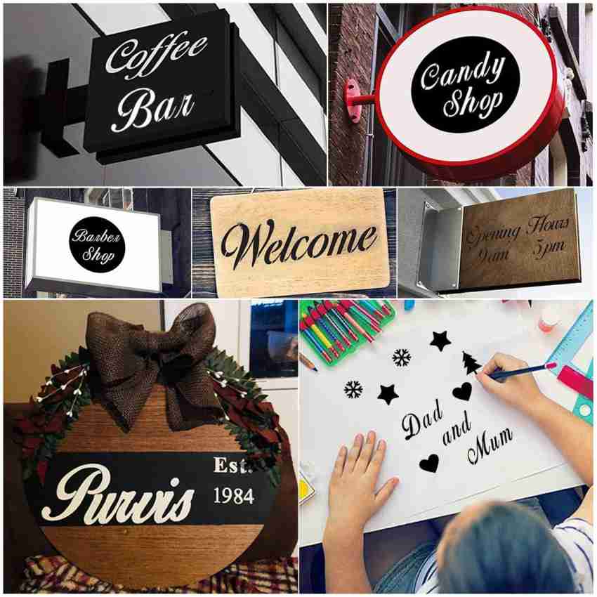  Letter Stencils for Painting on Wood - 46 Pack Large Alphabet  Stencil Templates with Numbers and Signs, Reusable Letters and Numbers  Stencils in 4 Fonts and 346 Designs for Wood