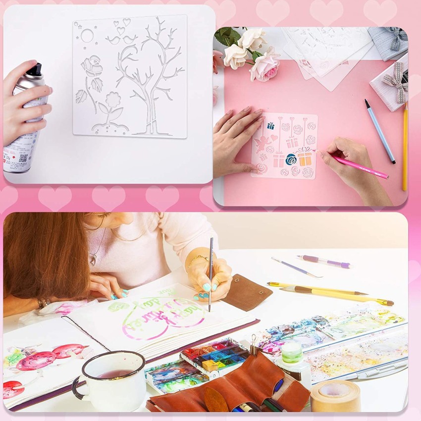  20 Pieces Valentine's Day Stencils Valentine Drawing Painting  Templates Reusable Plastic Template Stencils for Valentines Painting on  Wood Envelopes DIY Craft Decoration Supplies (5.1 x 5.1 Inch) : Arts,  Crafts & Sewing