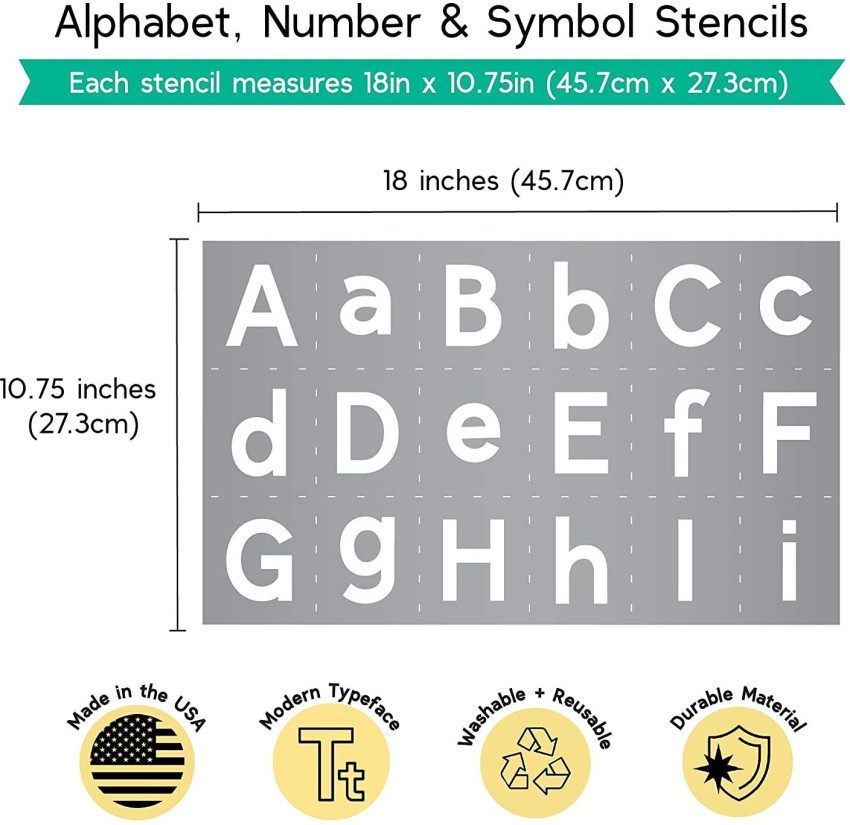 2 Inch Letter Stencils, Stencil Letters, Alphabet Font Sizes:2