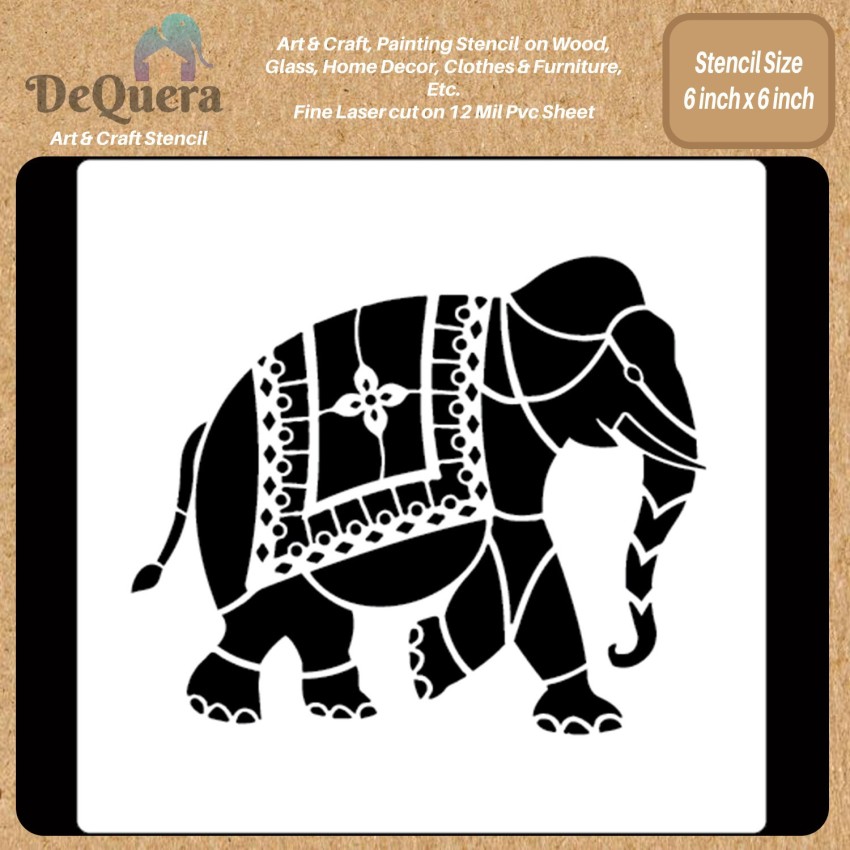 DEQUERA hant Design Stencils for Craft and Art for Adults - Elephant  Stencils for Painti Modern Craft Stencil Stencil Price in India - Buy  DEQUERA hant Design Stencils for Craft and Art for Adults - Elephant  Stencils for Painti Modern Craft Stencil Stencil