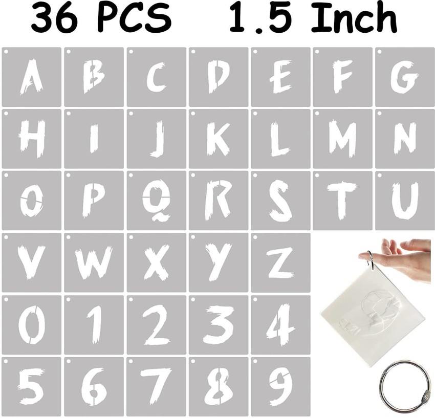 DEQUERA 42 Pieces Reusable Letter Stencils, 4Inch Numbers Craft Stencils,  Letter Paintin g Stencil, Number Templates for DIY, Wall, Wood, Glass,  School Art Projects (Bla ck) Stencil Price in India - Buy