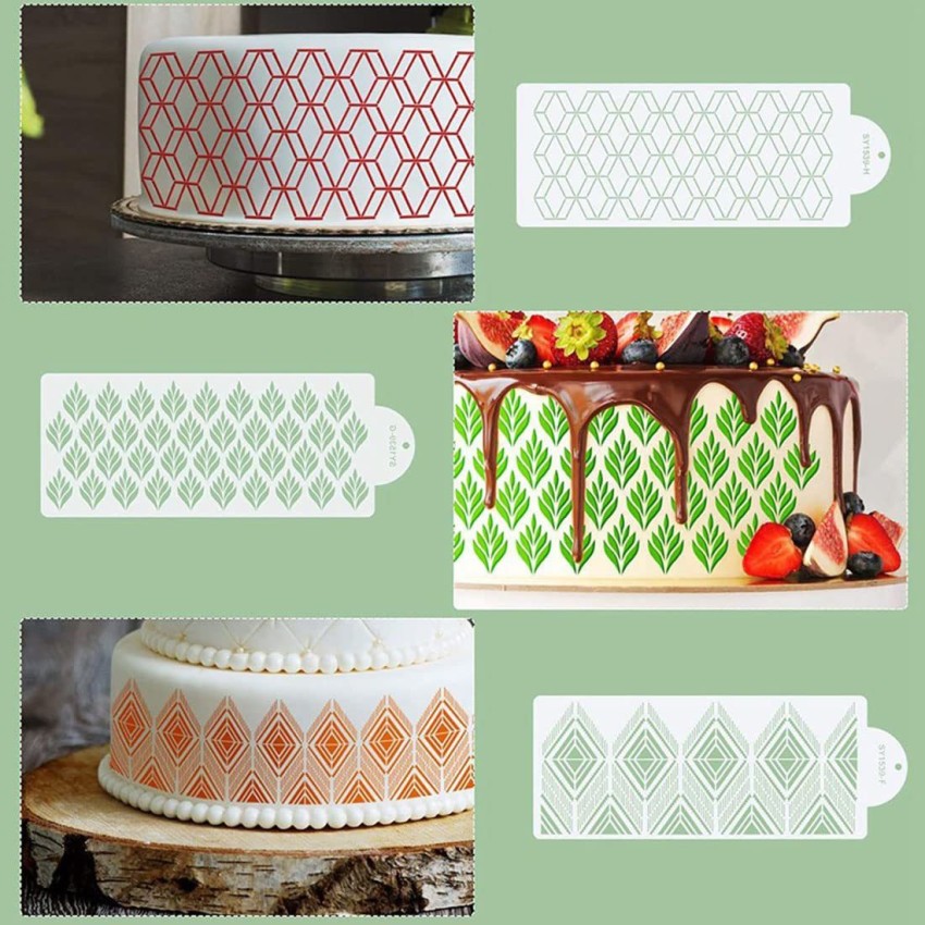 Buy Konfiz Plastic Cake Stencil Templates Decoration And Cake Decorating  Stencils For Food, 8X8 Inch (Pack Of 9) Online at Best Prices in India -  JioMart.