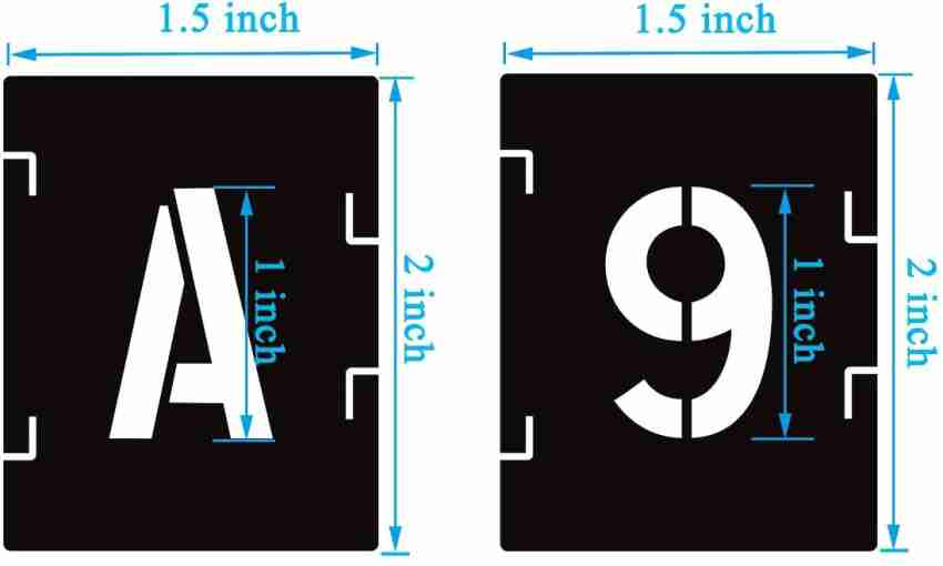  Letter Stencils, 3 Inch 42 Pack Reusable Number and
