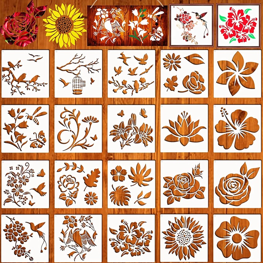 Sunflower Stencil Flower Stencils for Painting on Wood Plastic Floral  Paint
