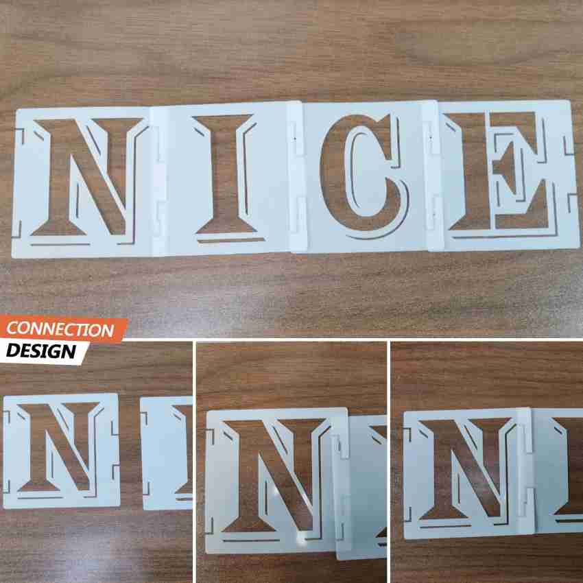 2 Inch Alphabet Letter Stencils Kit, 42 Pcs Reusable Interlocking