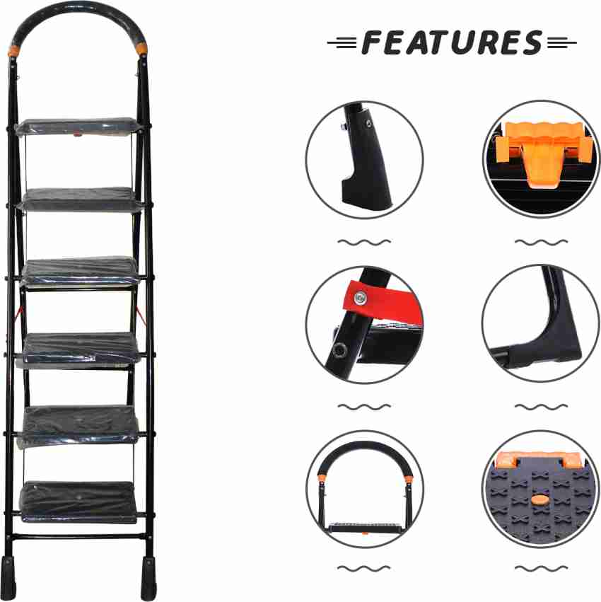 Creative LDF Black Double Step Ladder Versatile Heavy Duty