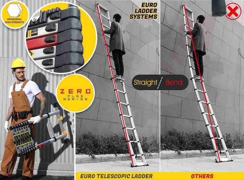 EURO Telescopic ladder 6.7 meter 22.5 ft Pole Grip Hook Kit SideStabilizer Aluminium Ladder Price in India Buy EURO Telescopic ladder 6.7 meter 22.5 ft