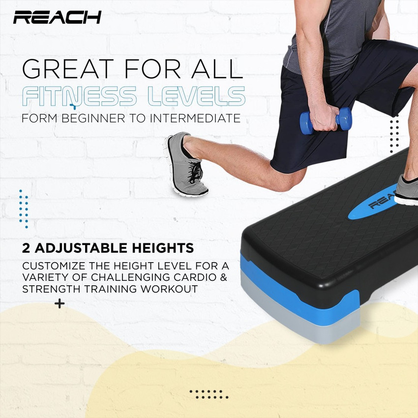 Reach Adjustable Aerobic Stepper for Home Gym Workout for Weight Loss Cardio Workout Stepper Buy Reach Adjustable Aerobic Stepper for Home Gym Workout for Weight Loss Cardio Workout Stepper Online at