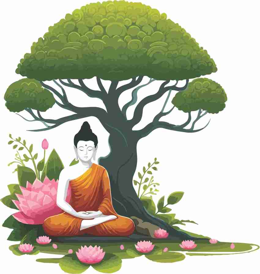 Meditation Buddha under Bodhi collosal tree