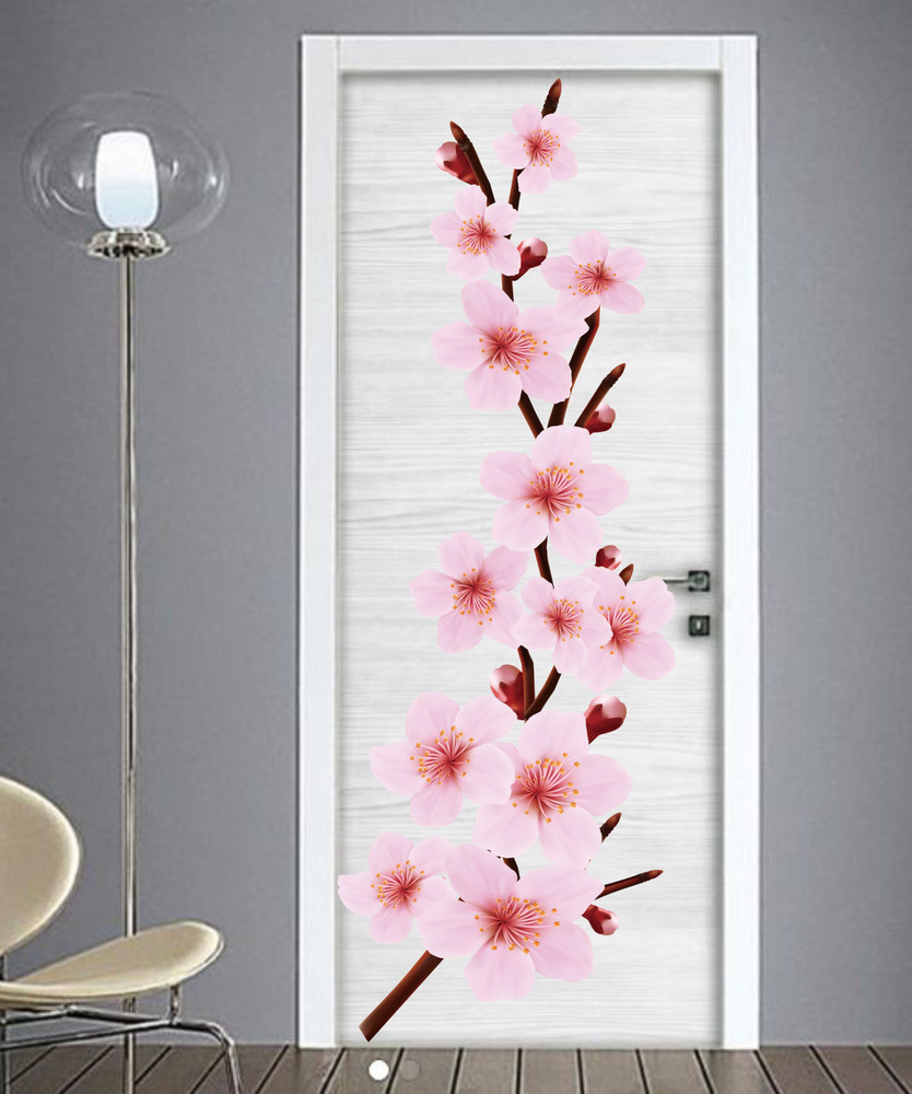 sr enterprises 121 cm cherry blossom door design 42x121 Self