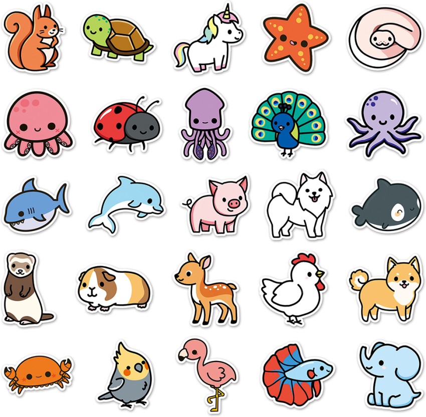For Children Kids Cartoon Decal Vinyl Gift Cute Animal Stickers Pack 100pcs