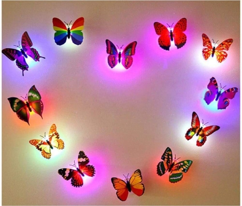 12pcs 3D Butterfly Glow in The Dark Decal Wall Magnetic Sticker Home Decor Set