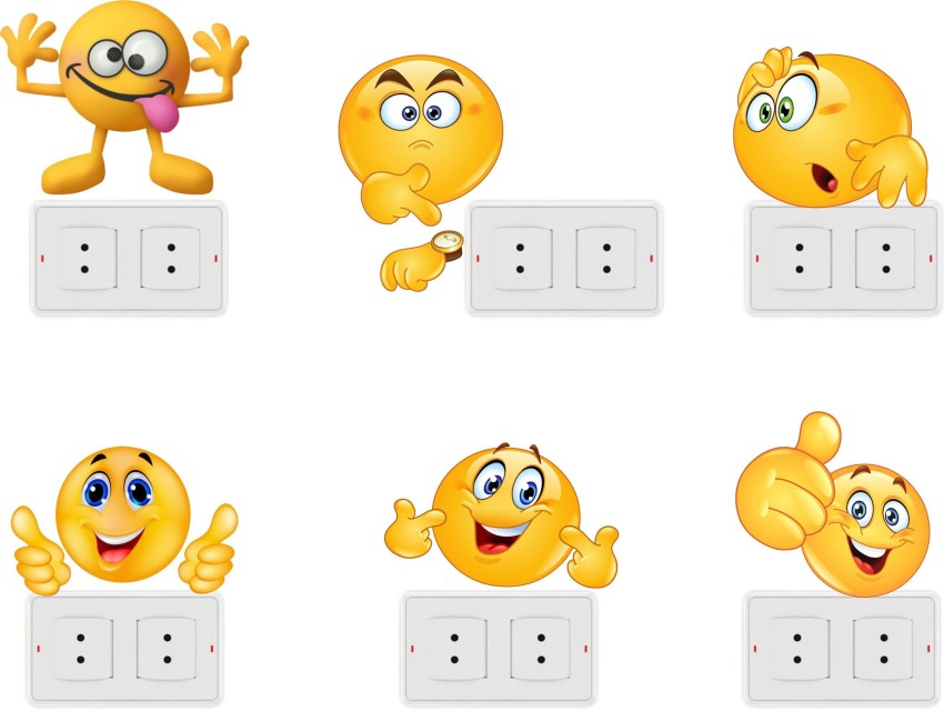 Happy Walls 35 cm Smiley faces switchboard stickers Self Adhesive Sticker  Price in India - Buy Happy Walls 35 cm Smiley faces switchboard stickers  Self Adhesive Sticker online at