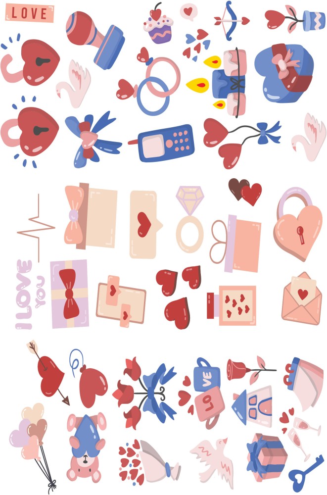 woopme 5.5 cm Love Scrapbook Stickers For Journal Notebooks ,diary