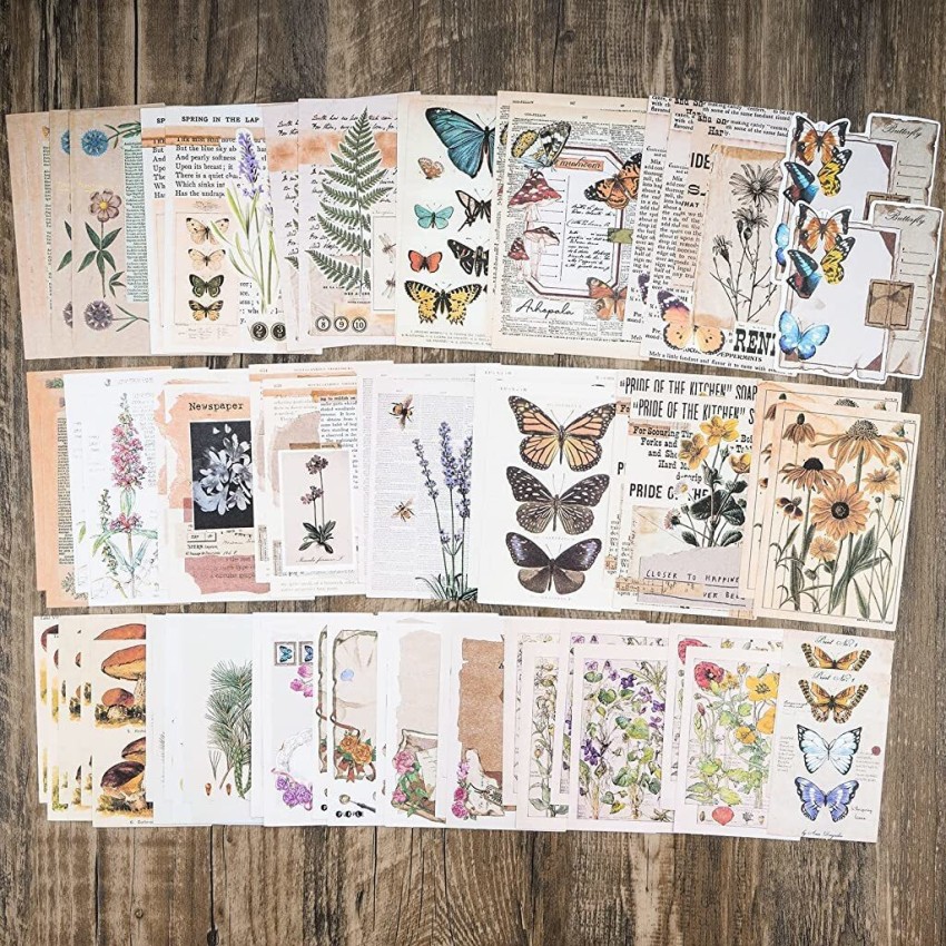 40pcs Scrapbook Vintage Aesthetic Flower Stickers, Craft Supplies &  Materials, Self-adhesive Bullet Journal Stickers For Scrapbooking,  Journaling, Jun