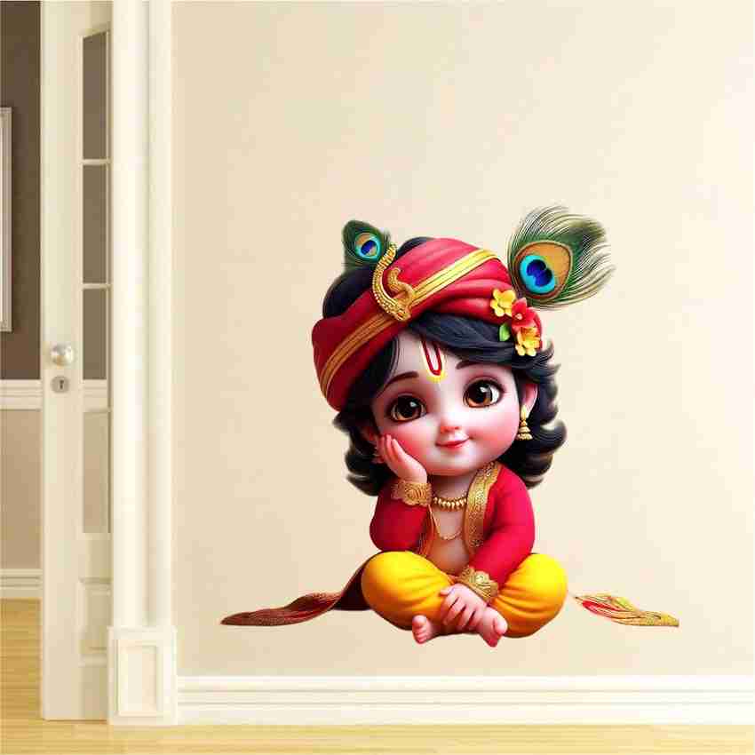 Approach Decor 60 cm Little kirshna Baby Krishna God Krishna Hindu God Sticker for wall Self Adhesive Sticker Price in India Buy Approach Decor 60 cm Little kirshna Baby Krishna God