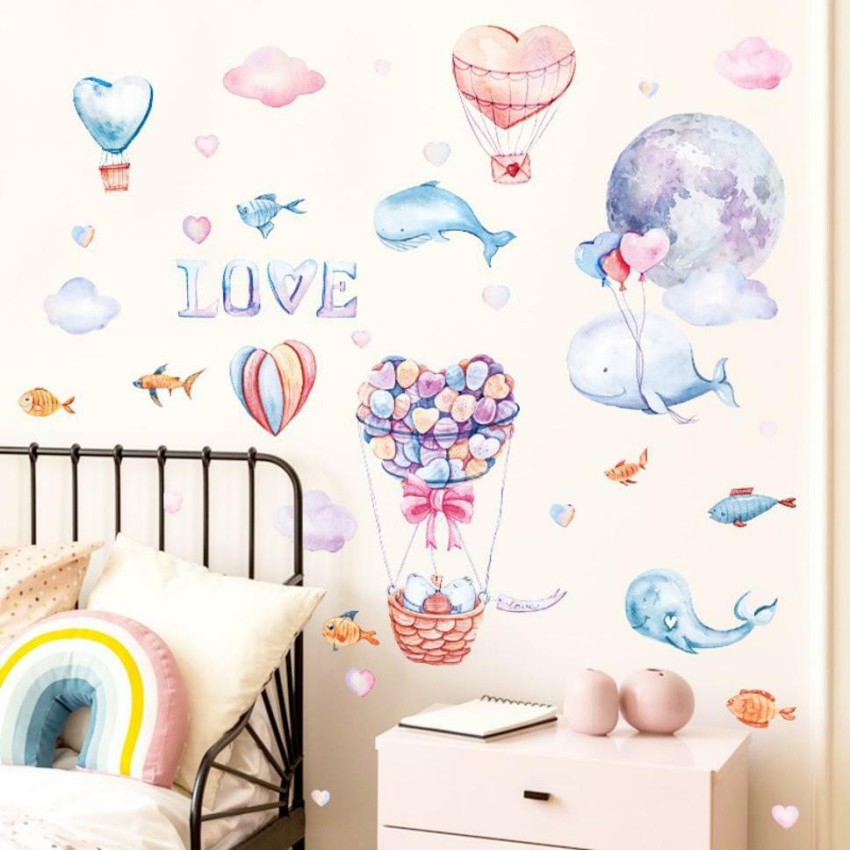 Indian Royals 90 cm Fish and Hot air Balloon Decorative Wall Sticker Self  Adhesive Sticker Price in India - Buy Indian Royals 90 cm Fish and Hot air  Balloon Decorative Wall Sticker