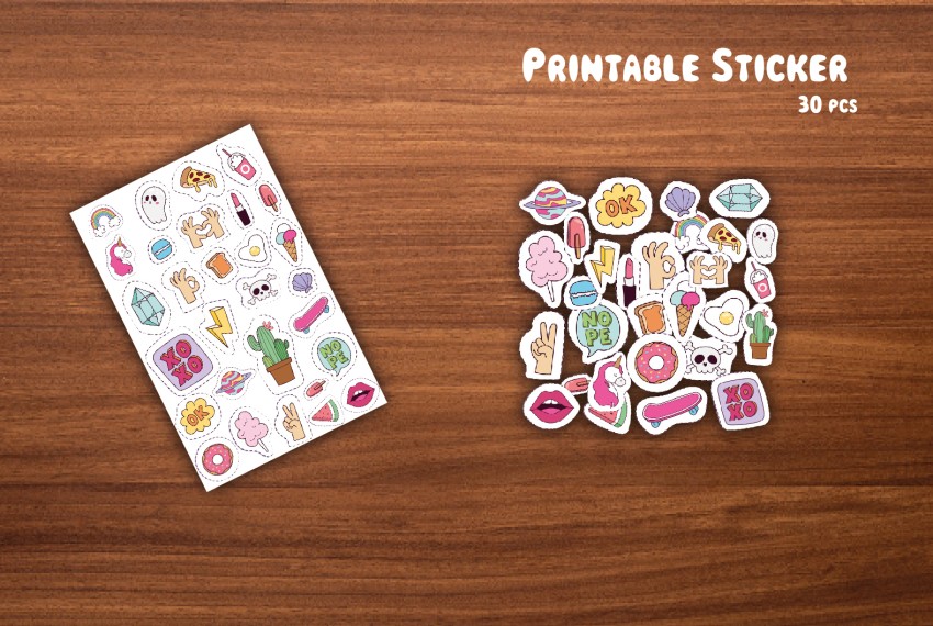 scrapbook stickers printable – WOOPME