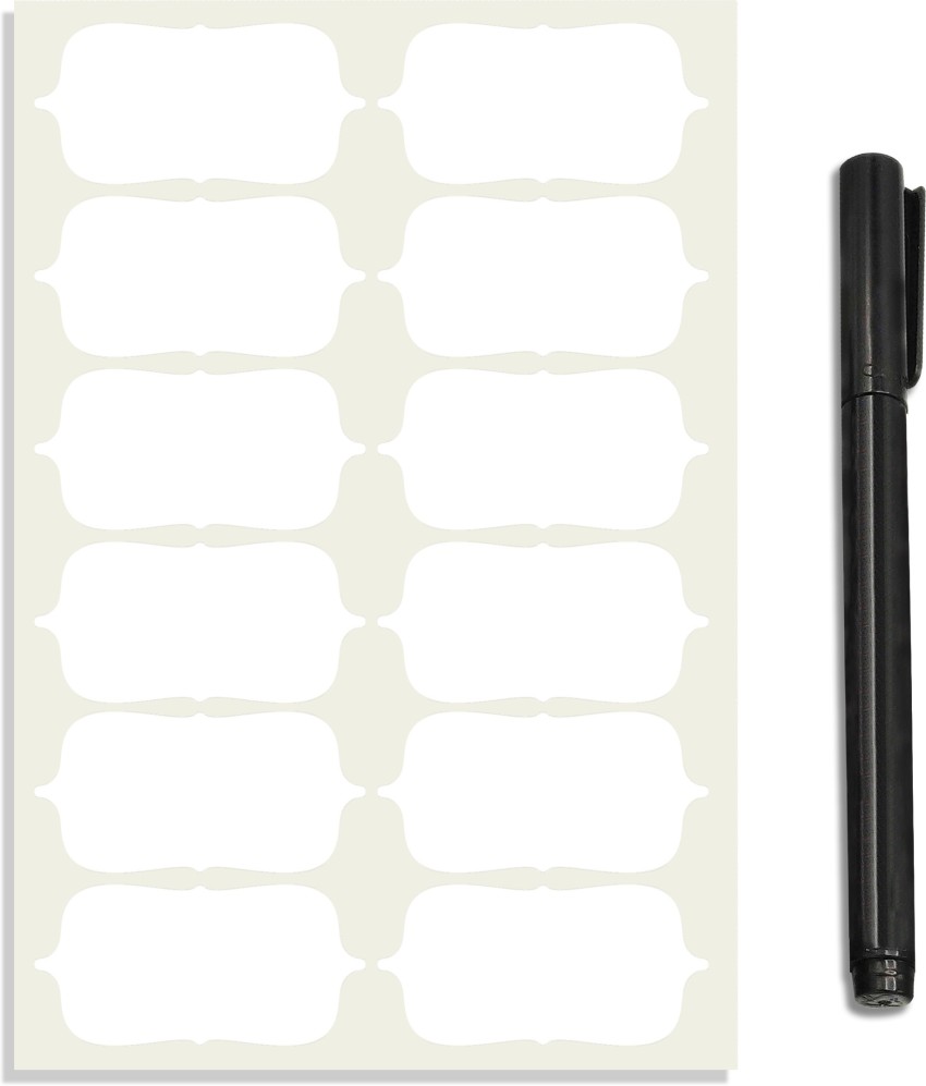 156 Premium Chalkboard Labels with Erasable White Chalk Marker Included - Chalk Board Mason Jar Labels - Removable Blackboard Sticker Label for Jars