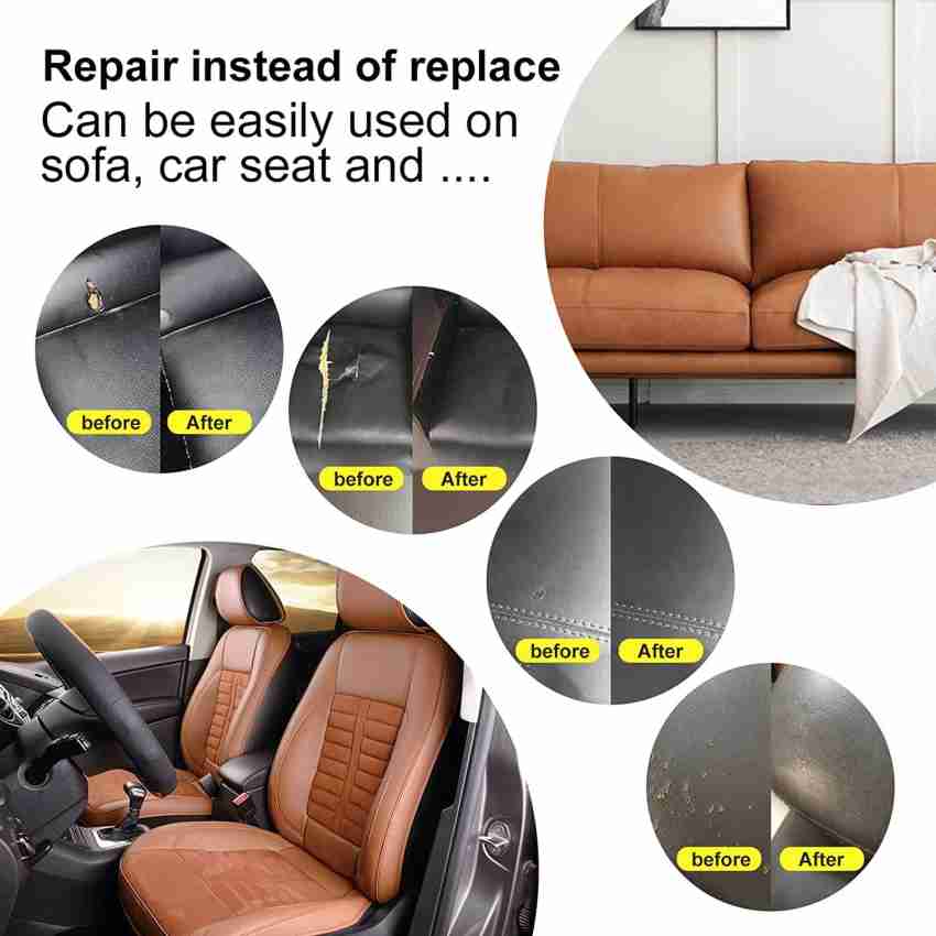 Leather Repair Patch Kit, Self-Adhesive Sticker for Leather and Vinyl  Repair, First Aid Kit for Furniture, Sofas, Couch, Car Seat, Belts,  Handbags