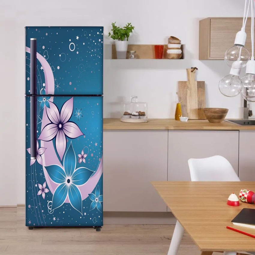 Custom White Flower Refrigerator Decorative Sticker Self Adhesive  Waterproof Kitchen Decoration Wallpaper Fridge DoorMural Decal _ -  AliExpress Mobile