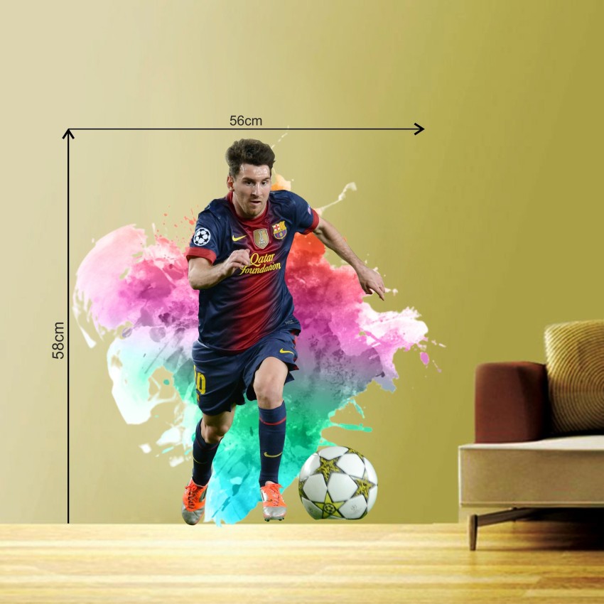 Football 3D Wall Decal, Wall Sticker, Lionel Messi, Sport, Decor 
