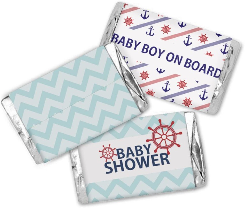 Its A Boy Baby Shower Mini Candy Bar Labels - Sweet Baby Boy - 45 Stickers, Blue