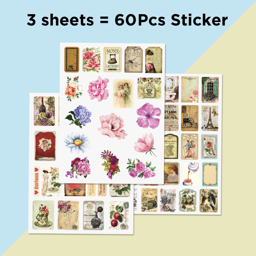 CLICKEDIN 6.35 cm Cool Vintage Stickers For Laptop & Phone Cover