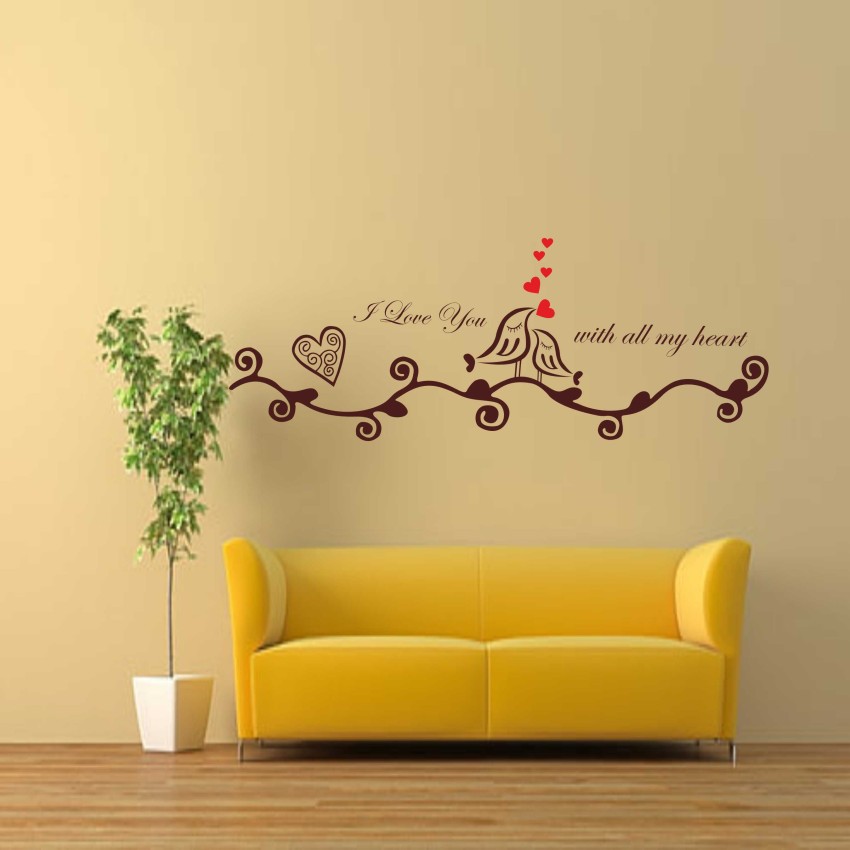 Flowers Yellow Daisy With Green Vine Wall Sticker Mural Decals Vinyl Room  D�cor