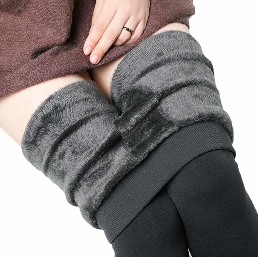 Buy JMT Wear Women Woolen Thick Fur Lined Warm Leggings (28, Black