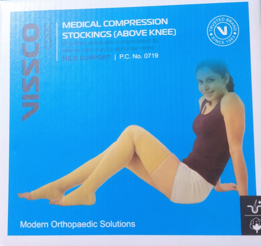 VISSCO COMPRESSION STOCKING ABOVE KNEE Knee Support - Buy VISSCO  COMPRESSION STOCKING ABOVE KNEE Knee Support Online at Best Prices in India  - Fitness