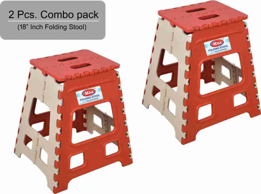 MAX 18 Inches Folding Step Stool for Adults and Kids Kitchen Stepping Stools Garden Step Stool Red and Beige 2 Pcs. Combo Pack Stool Price in India Buy MAX 18 Inches