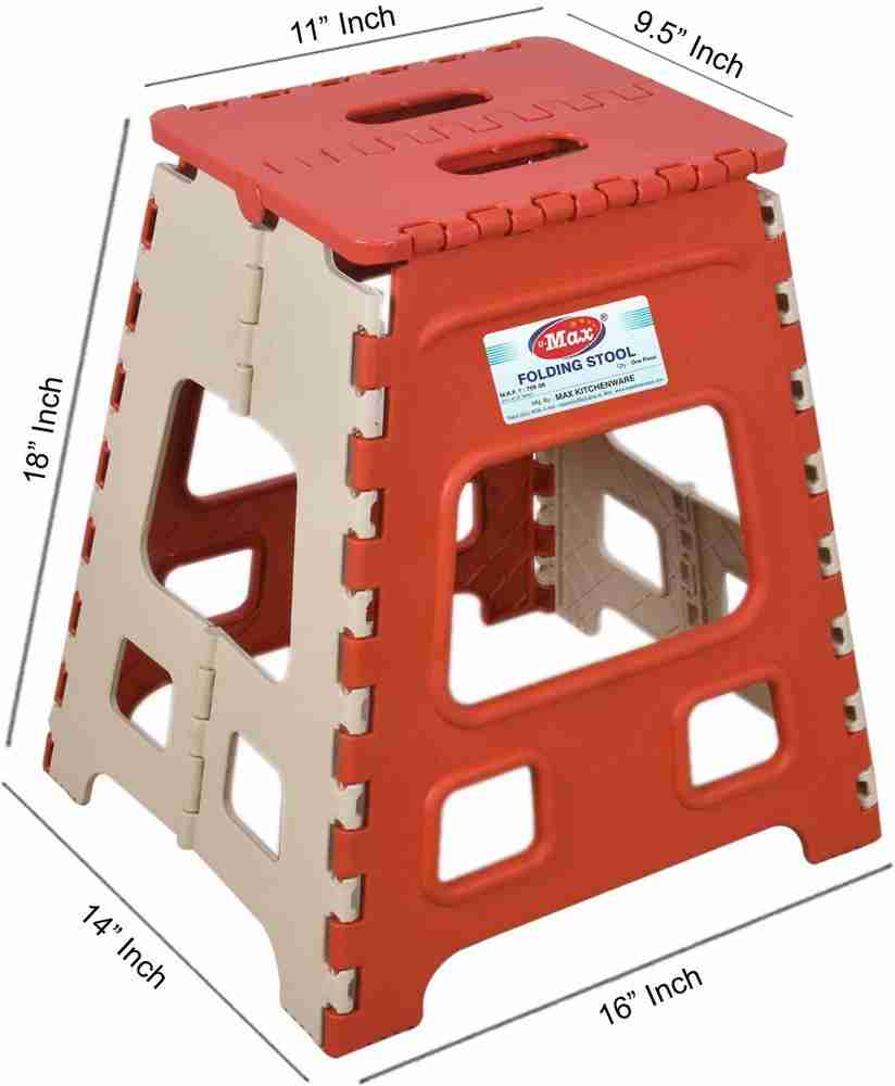 MAX 18 Inches Folding Step Stool for Adults and Kids Kitchen Stepping Stools Garden Step Stool Red and Beige 2 Pcs. Combo Pack Stool Price in India Buy MAX 18 Inches