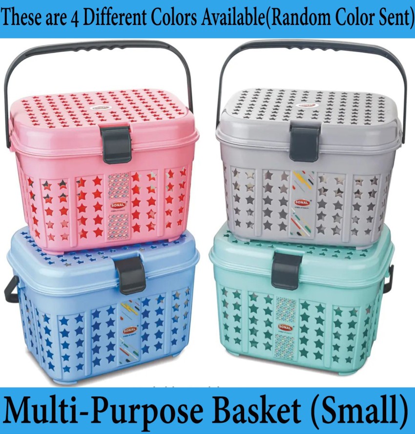 Set Of 2 Carry Handle 26l Plastic Laundry Baskets