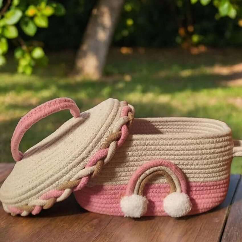 Bhumatha Jute Cute Jute Basket with Lid Storage Bag Storage Basket Price in India Buy Bhumatha Jute Cute Jute Basket with Lid Storage Bag Storage Basket online at Flipkart