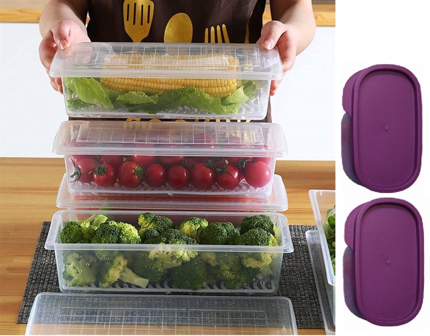 2PCS Storage Case Refrigerator Fish Meat Storage Box Vegetable