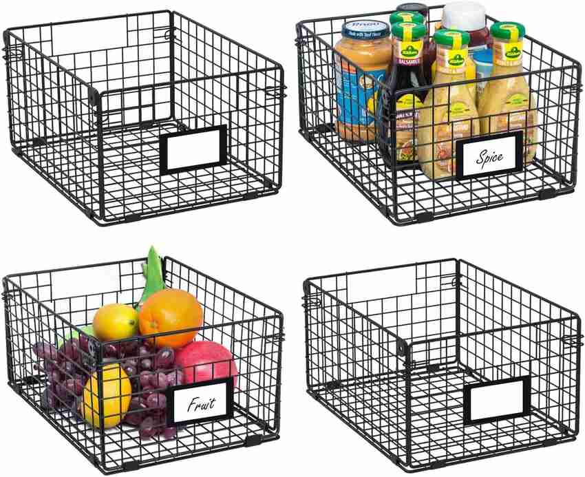 shiok decor Steel Foldable Cabinet Wall Mount Metal Wire Basket