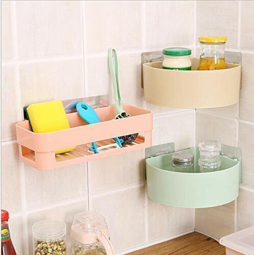Shower Caddy, Corner Bathroom Organizer Basket Shelf with 8 Traceless  Adhesive Hooks, 2 Pack No Drilling Shower Rack Wall Mounted Storage  Organizer