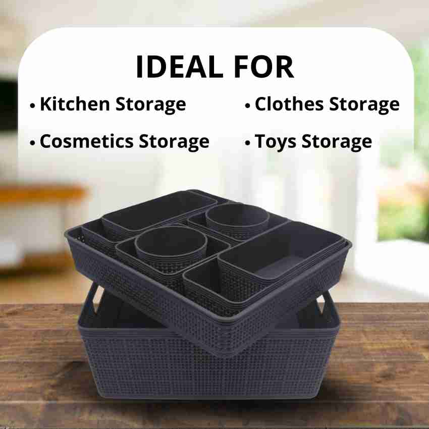 Jaycee Plastic Multipurpose Storage Baskets/Tray for  Kitchen/Office/Cosmetics/Bathroom Storage Basket Price in India - Buy  Jaycee Plastic Multipurpose Storage Baskets/Tray for  Kitchen/Office/Cosmetics/Bathroom Storage Basket online at