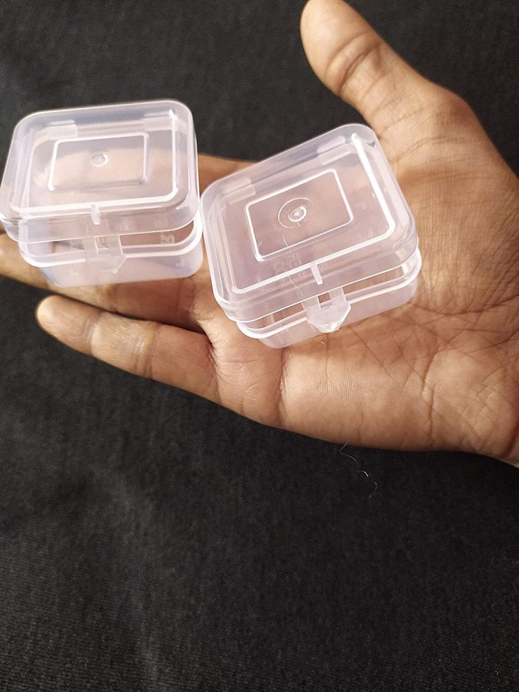 Shivarth Small Plastic Boxes Lock lid Mini Clear Beads Storage