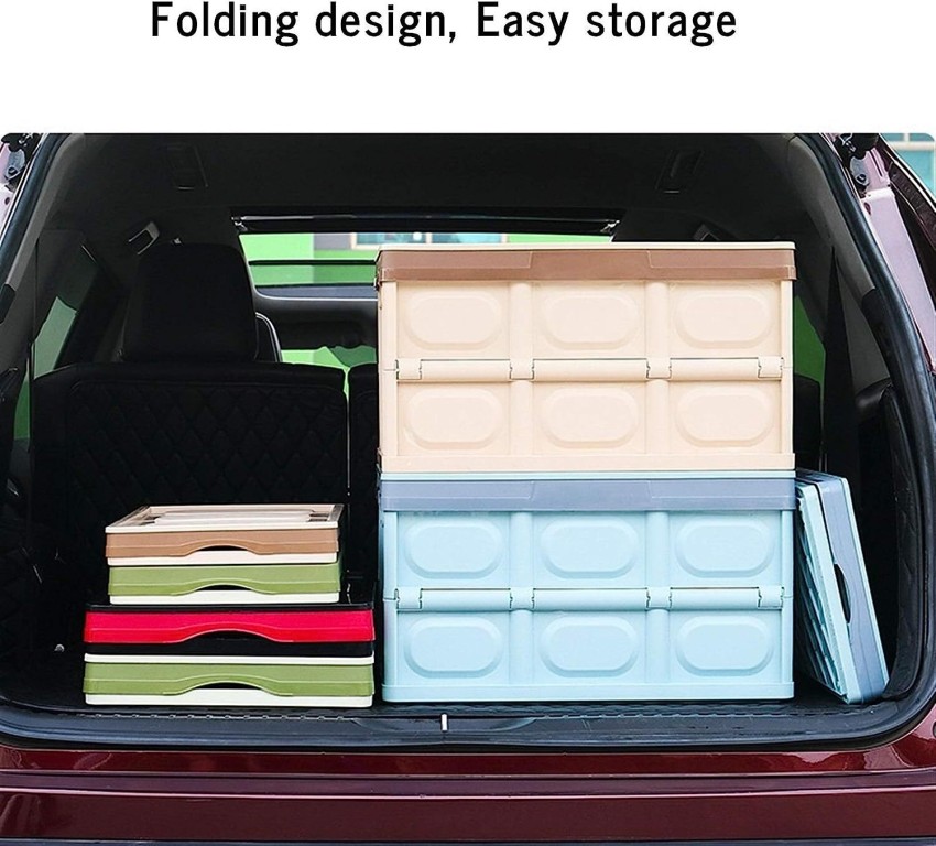 BuyV Alcantara Collapsible Car Trunk Storage Organizer with Lid