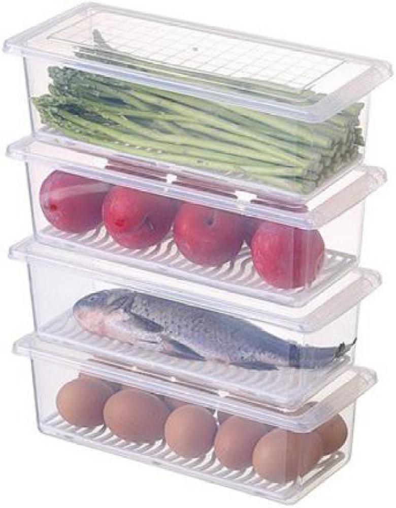 2PCS Storage Case Refrigerator Fish Meat Storage Box Vegetable